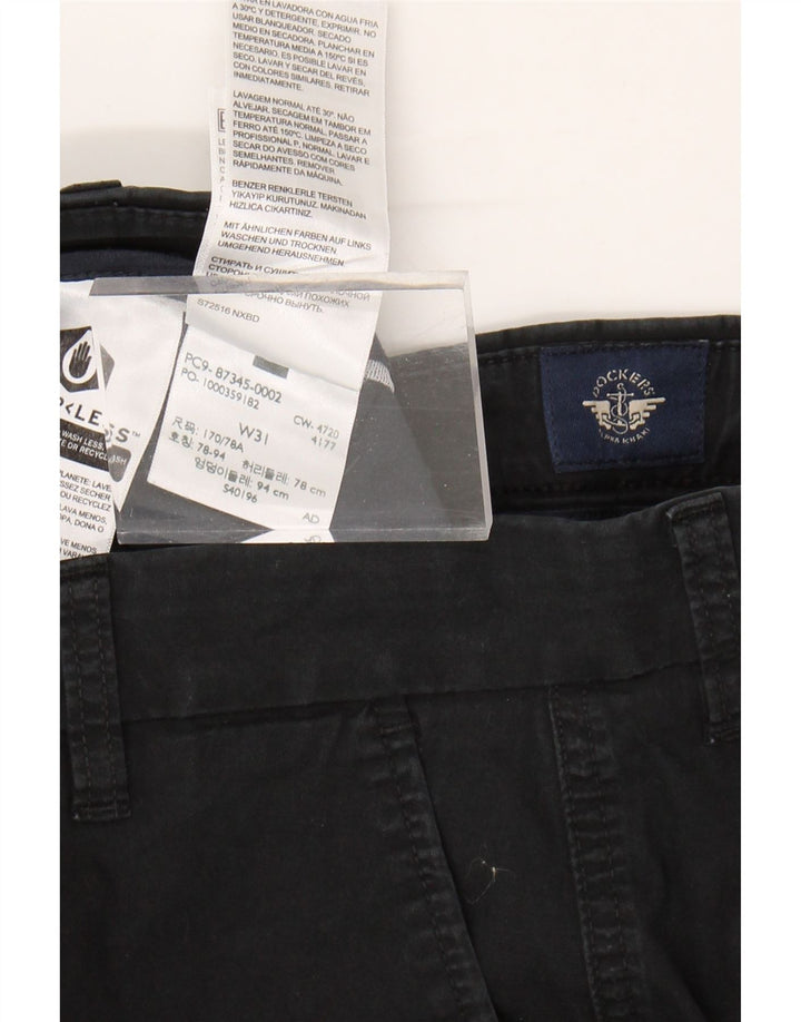 DOCKERS Mens Cargo Shorts W31 Medium Black Cotton