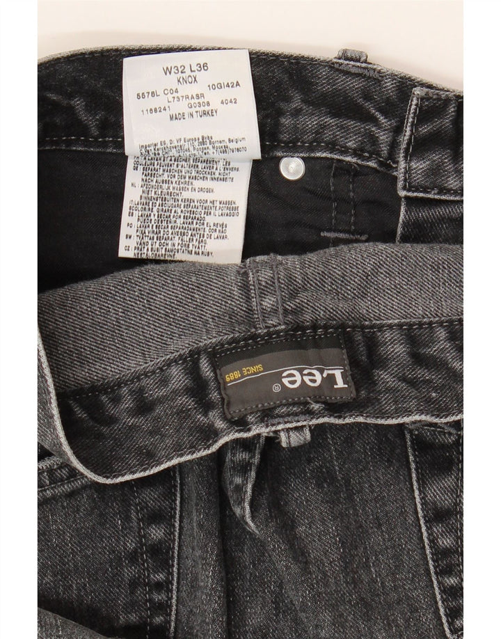 LEE Mens Knox Distressed Straight Jeans W32 L29 Γκρι βαμβακερό