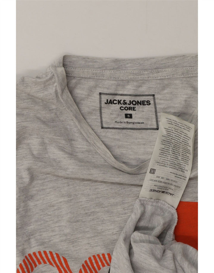 Jack & Jones Ανδρικό γραφικό μπλουζάκι μπλουζάκι από βαμβακερό μικρό γκρι χρώμα