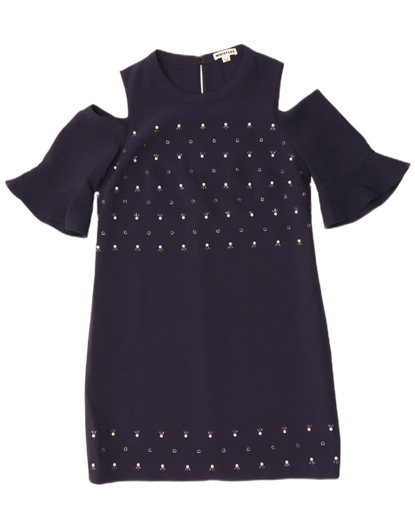 Γυναικείο φόρεμα Whistles Off Shoulder UK 10 Small Navy Blue Polyester