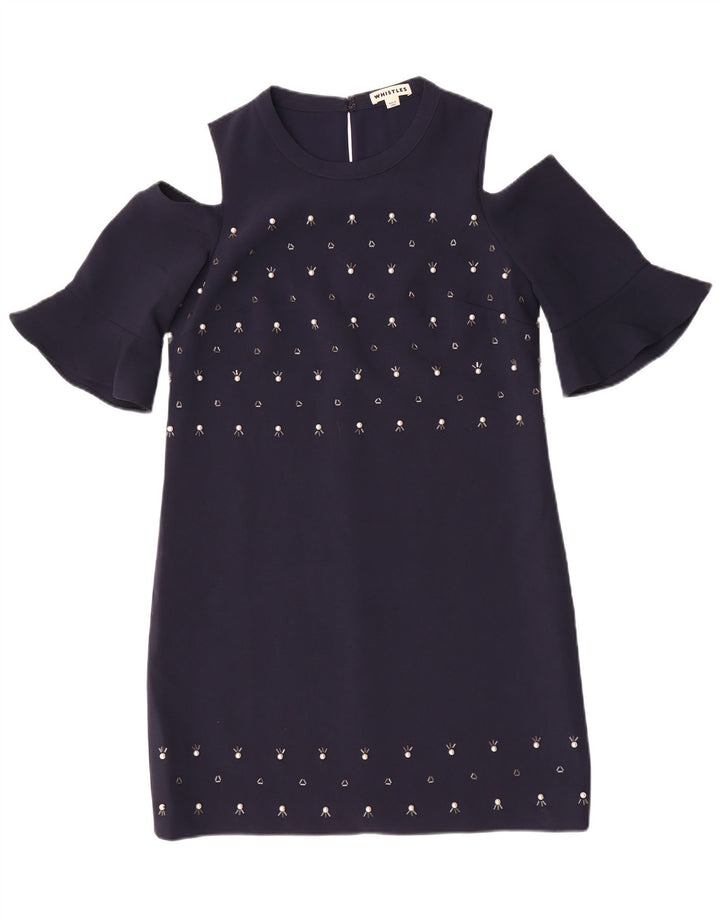 Γυναικείο φόρεμα Whistles Off Shoulder UK 10 Small Navy Blue Polyester