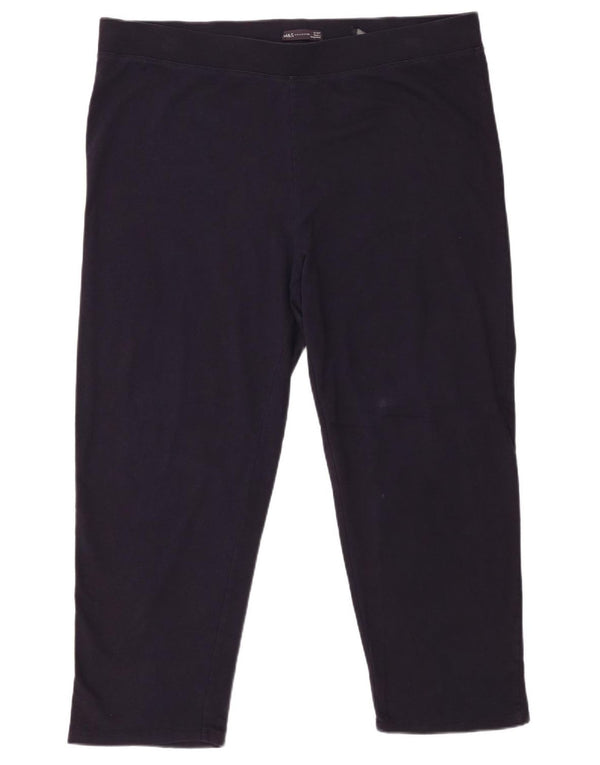 Marks & Spencer Γυναικεία Κολάν UK 22 3XL Navy Blue Cotton