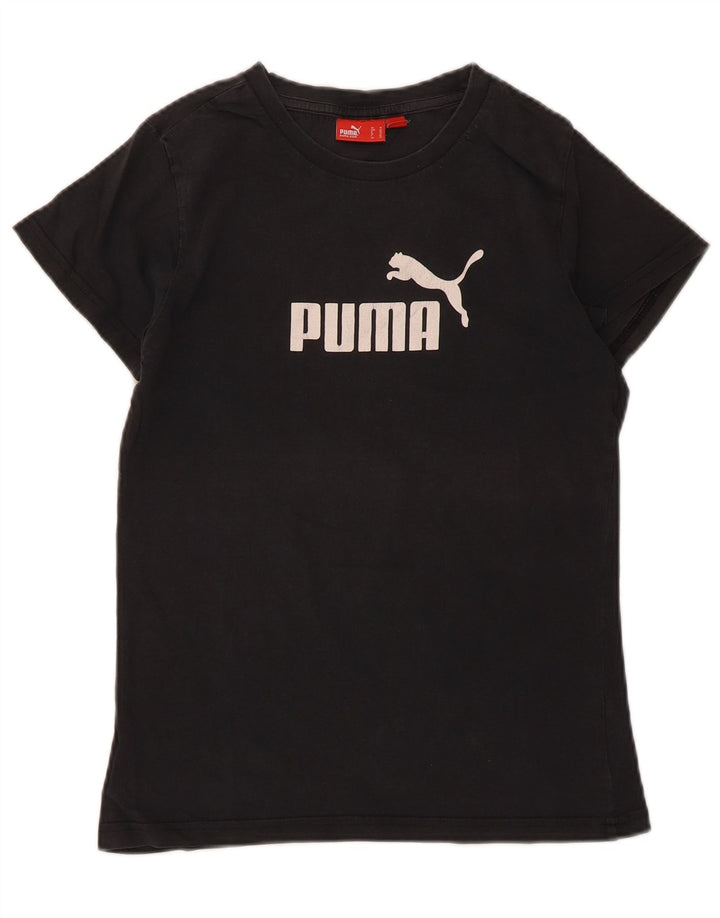 Puma Boys Graphic T-Shirt Top 11-12 Years Μαύρο