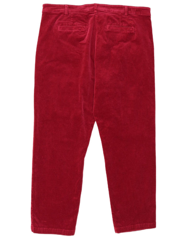 Crew Clothing Γυναικεία ίσια κοτλέ παντελόνια UK 18 XL W38 L28 Βουργουνδία