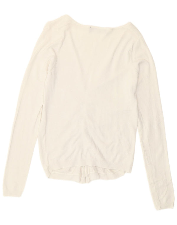 Zara Γυναικείο Bolero Jumper UK 12 Medium White Viscose