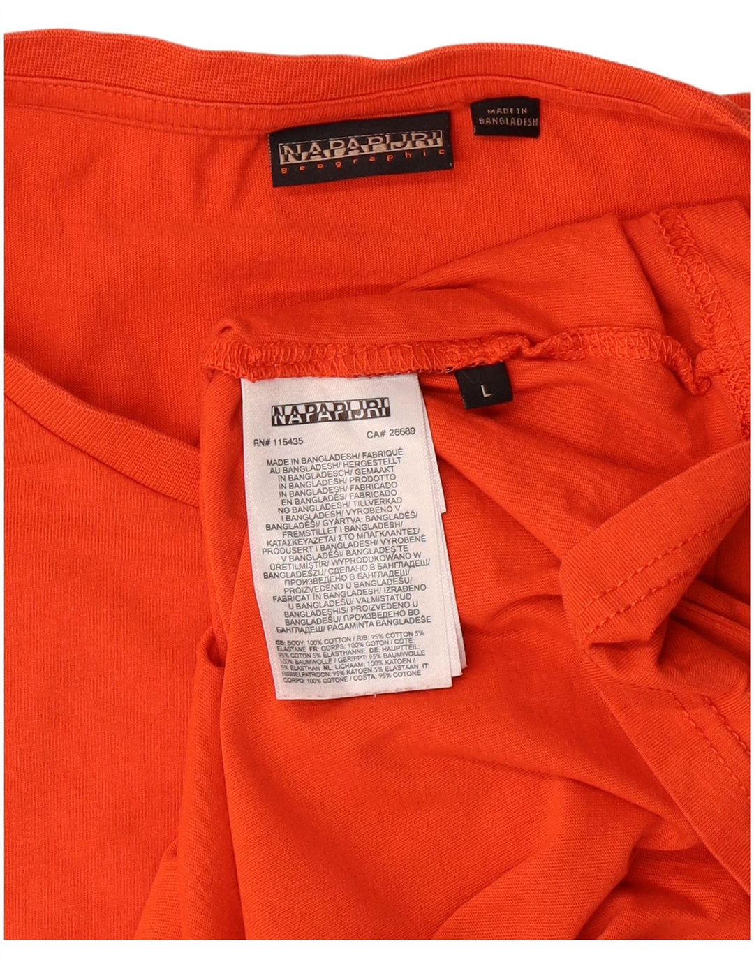 NAPAPIJRI Ανδρικό T-Shirt Top μεγάλο πορτοκαλί βαμβακερό
