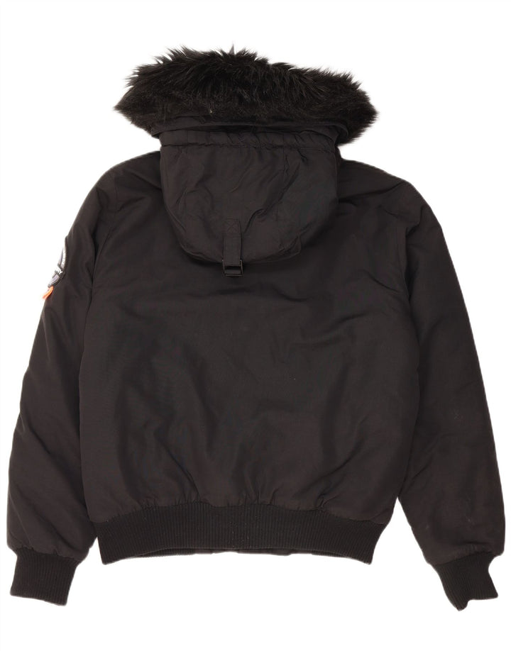 Ανδρικό μπουφάν με κουκούλα Superdry UK 38 Medium Black Nylon