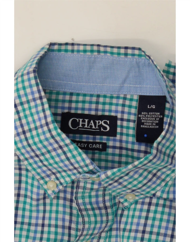 CHAPS Mens Easy Care Shirt Large Multicoloured Gingham Cotton Vintage Chaps and Second-Hand Chaps from Messina Hembry 