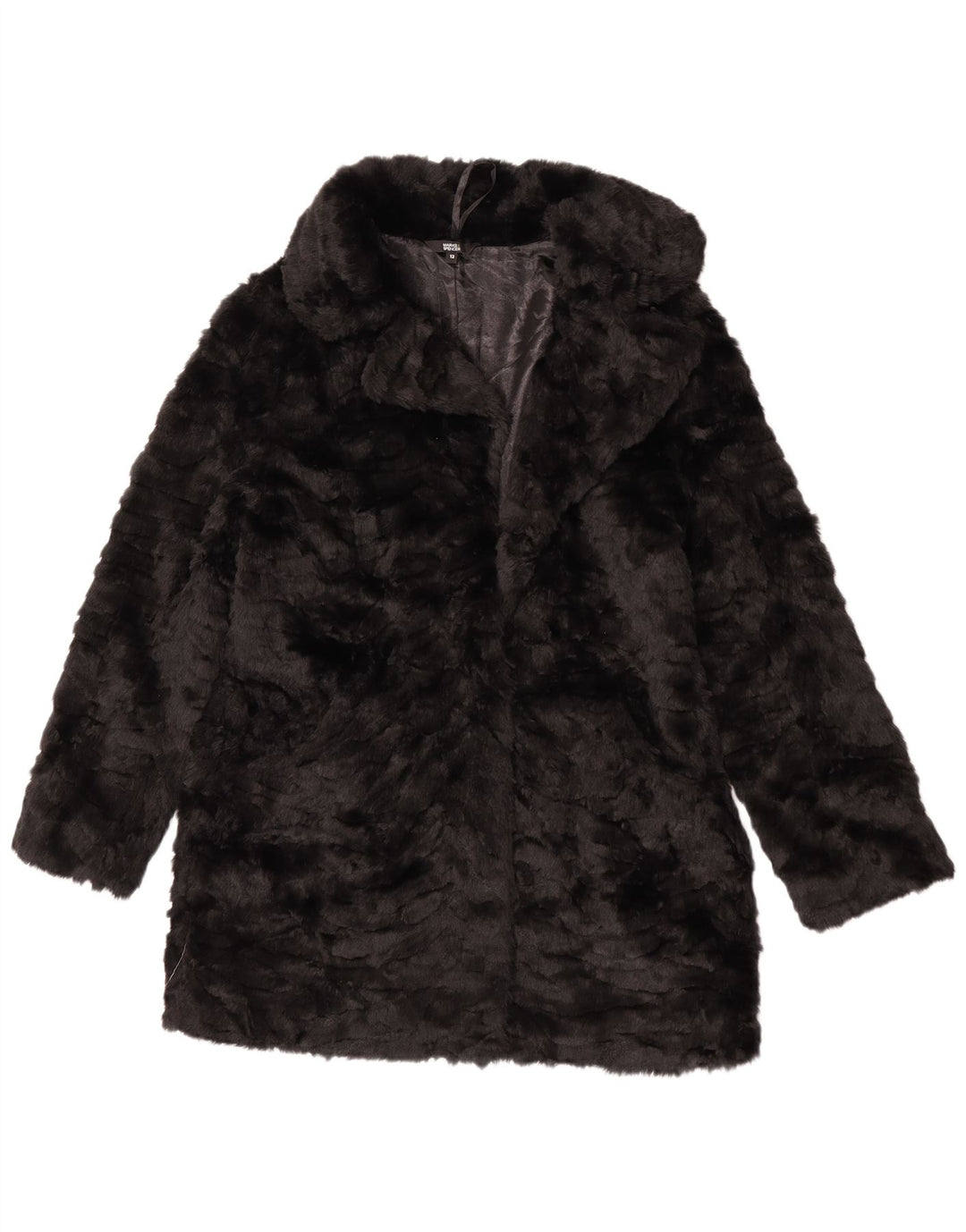 Marks & Spencer Γυναικείο Μπουφάν από Faux Fur UK 12 Medium Black Modacryl