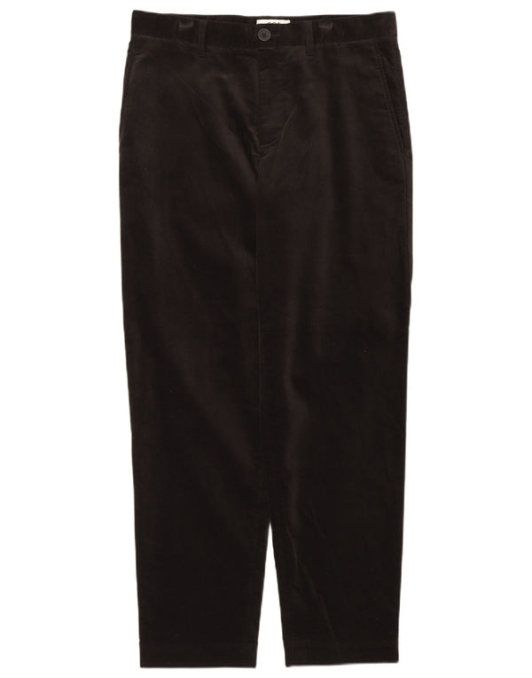 Cos Womens High Waist Velvet Chino Trousers EU 48 2XL W32 L30 Black Cotton