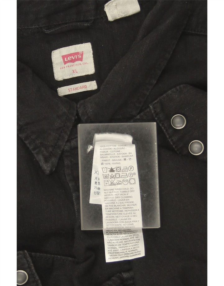 Ανδρικό τζιν πουκάμισο Levi's Standard XL Μαύρο βαμβακερό