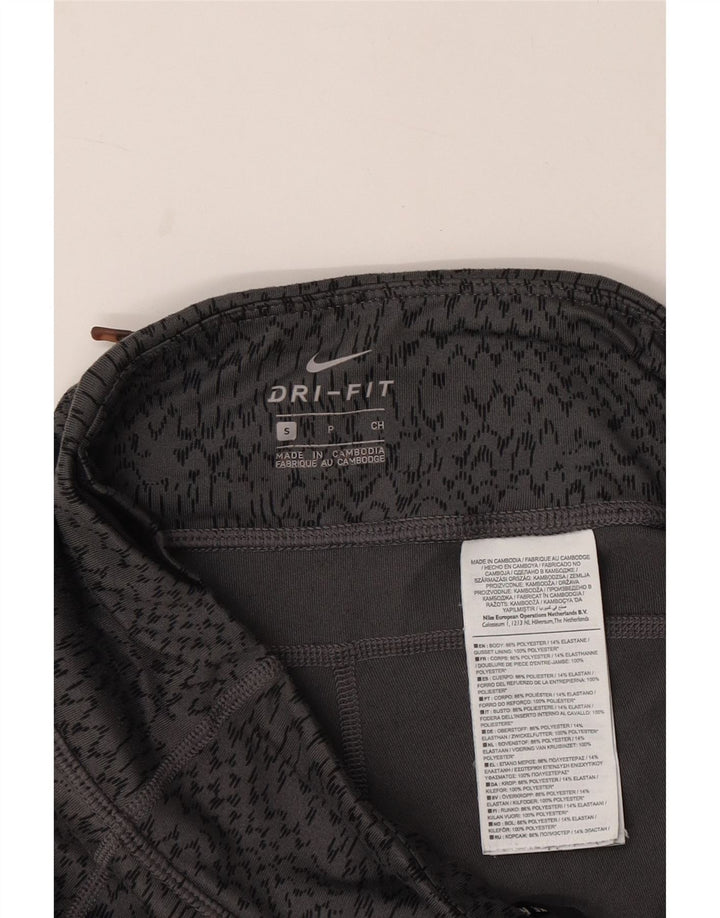NIKE Γυναικεία Dri Fit Κάπρι κολάν UK 8 Small Grey Animal Print Polyester