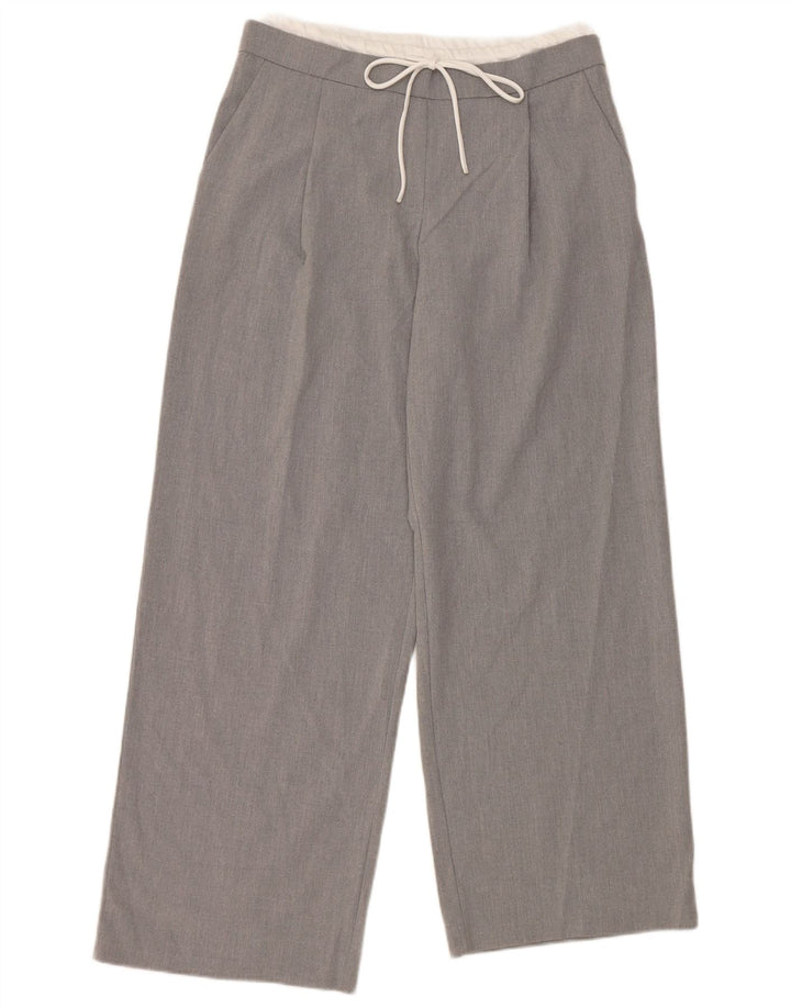 ZARA Γυναικείο παντελόνι Chino με καρφίτσες Medium W30 L28 Grey Polyester