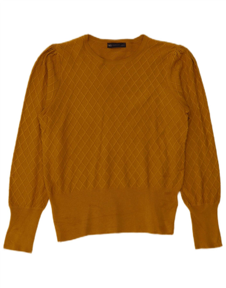 Marks & Spencer Γυναικείο πουλόβερ με λαιμόκαυστο UK 12 Medium Yellow