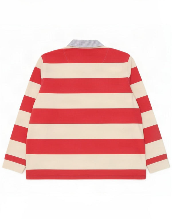 Crew Clothing Γυναικεία μακρυμάνικη μπλούζα ράγκμπι πόλο UK 18 XL κόκκινο ριγέ