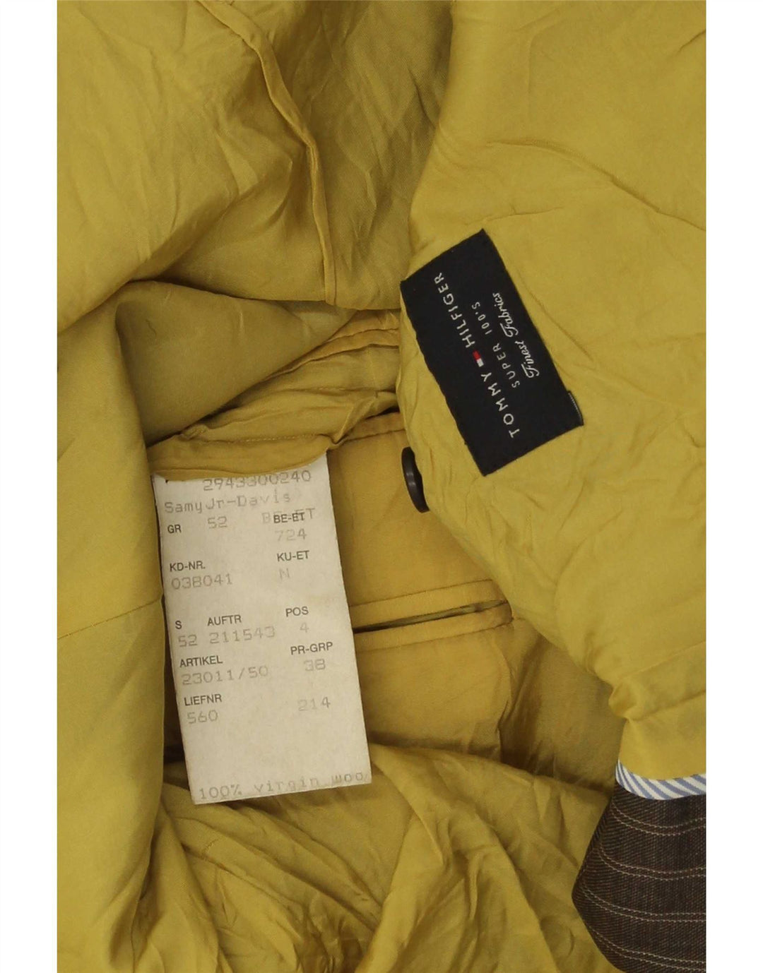 Tommy Hilfiger Ανδρικό σακάκι σακάκι με 2 κουμπιά IT 52 XL καφέ ριγέ βισκόζη