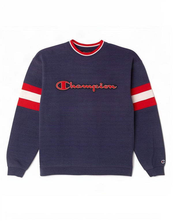 Ανδρικό γραφικό φούτερ Champion Jumper Medium Navy Blue Colourblock Βαμβακερό