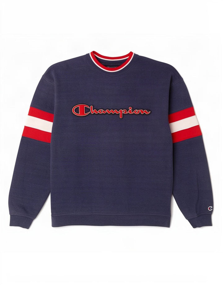 Ανδρικό γραφικό φούτερ Champion Jumper Medium Navy Blue Colourblock Βαμβακερό