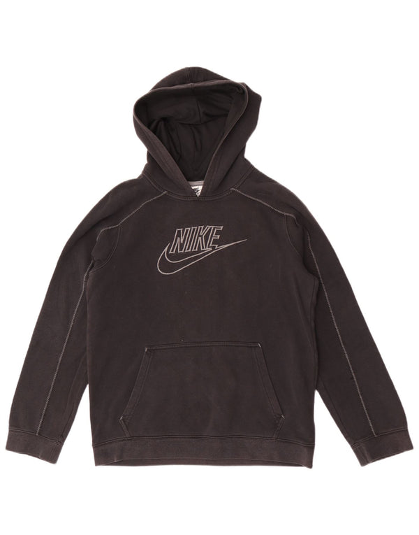 Nike Boys Graphic Hoodie Jumper 13-14 Years XL Μαύρο βαμβακερό