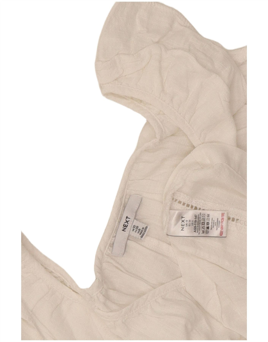 Επόμενο Γυναικεία Αμάνικη Μπλούζα Oversized Top UK 10 Small White Viscose