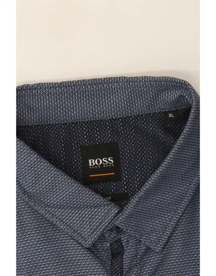 Ανδρικό πουκάμισο Hugo Boss XL με μπλε στίγματα