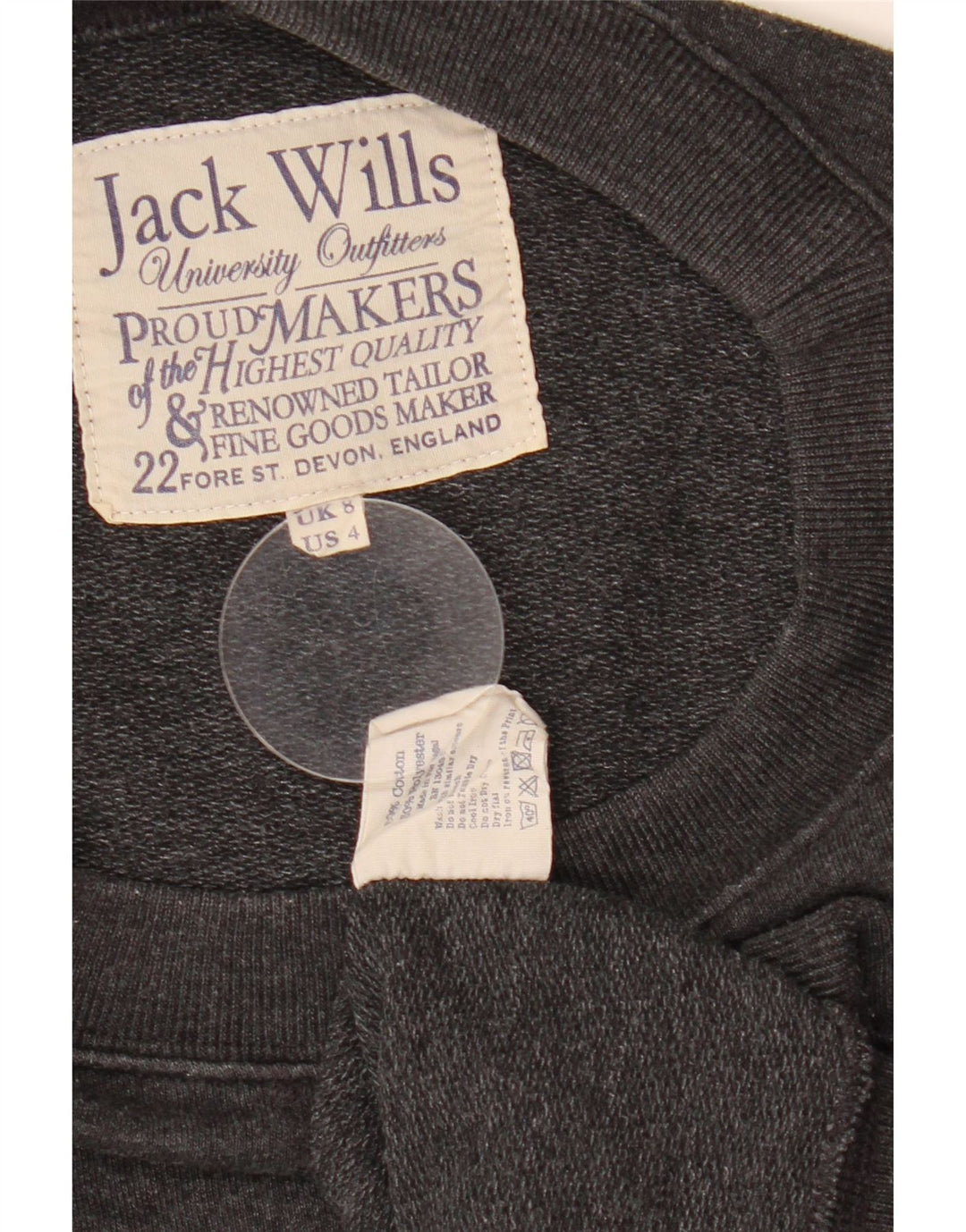 JACK WILLS Γυναικεία γραφική μπλούζα μεγάλου μεγέθους Jumper UK 8 Small Grey