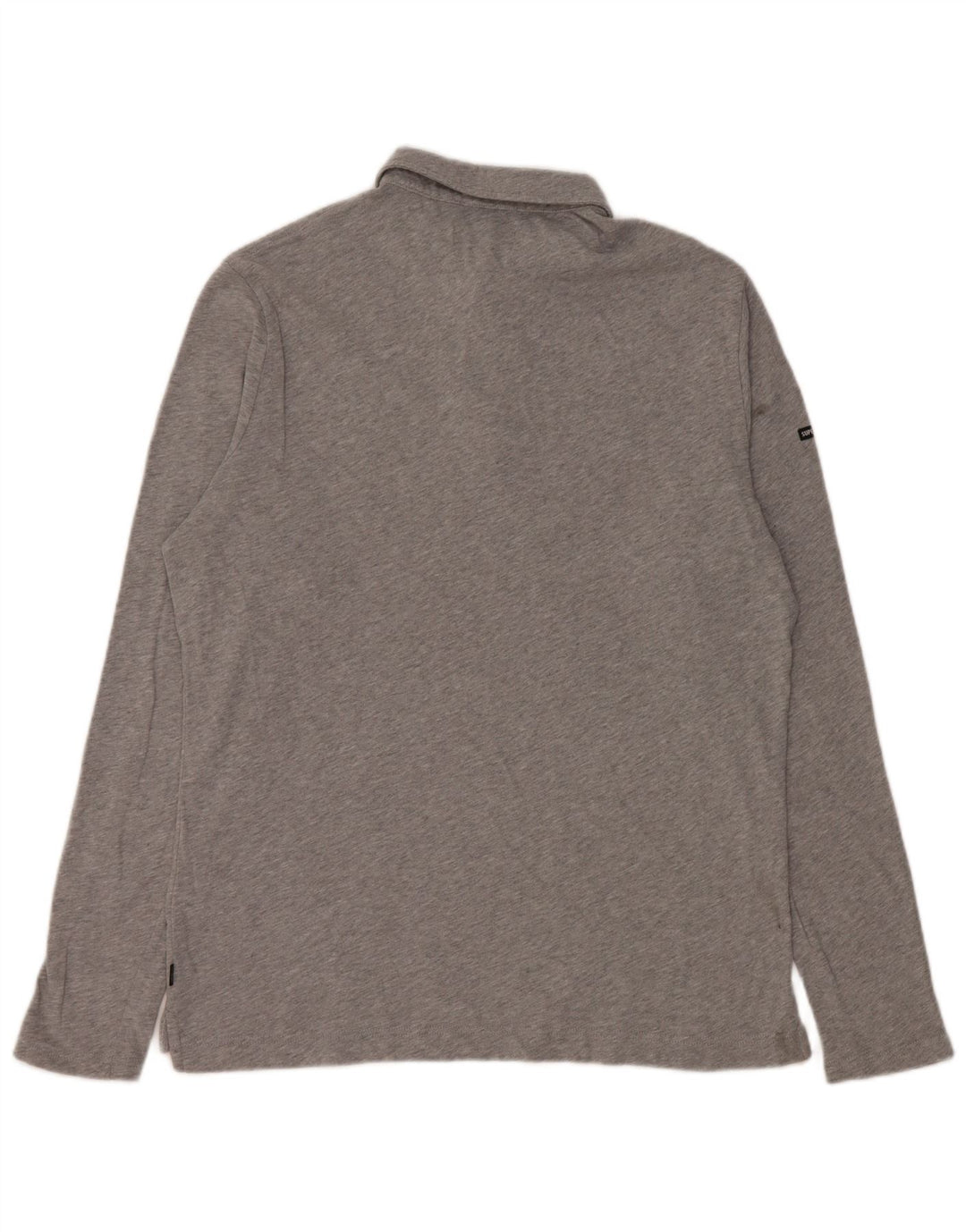 Ανδρικό μακρυμάνικο μπλουζάκι πόλο Superdry, μεγάλο γκρι βαμβακερό