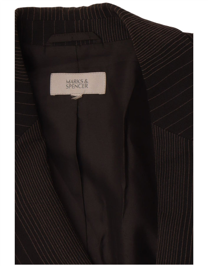 Marks & Spencer Γυναικείο μπλέιζερ με 2 κουμπιά μπουφάν UK 14 μεγάλη μαύρη ρίγα