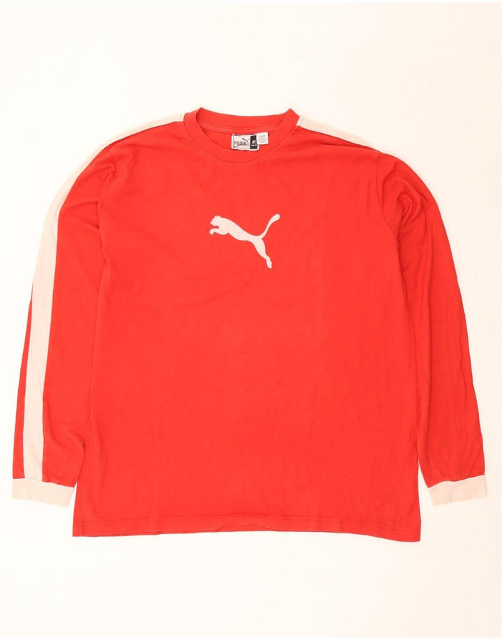 Ανδρικό γραφικό μπλουζάκι Puma μακρυμάνικο XL κόκκινο χρώμα
