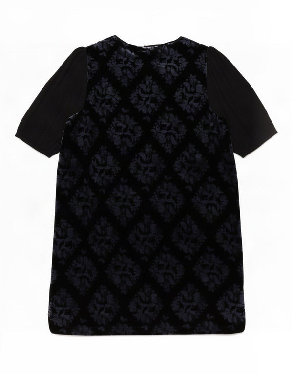 White Stuff Γυναικείο βελούδινο φόρεμα Shift UK 14 Large Navy Blue Floral Viscose