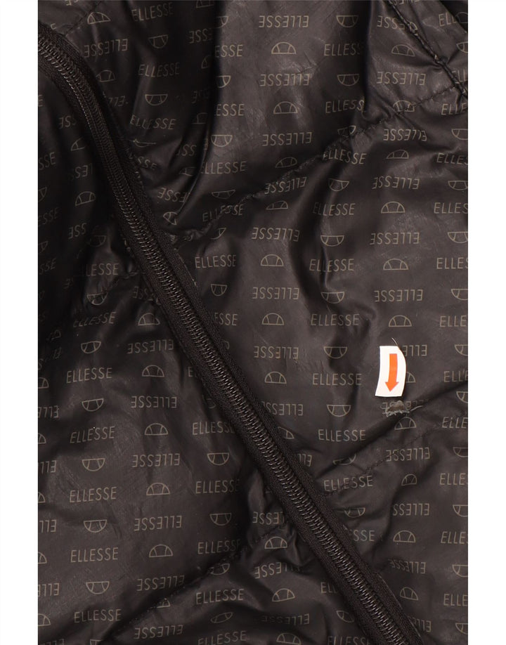 ELLESSE Boys Graphic Hooded Jacket 12-13 Years Black Polyester