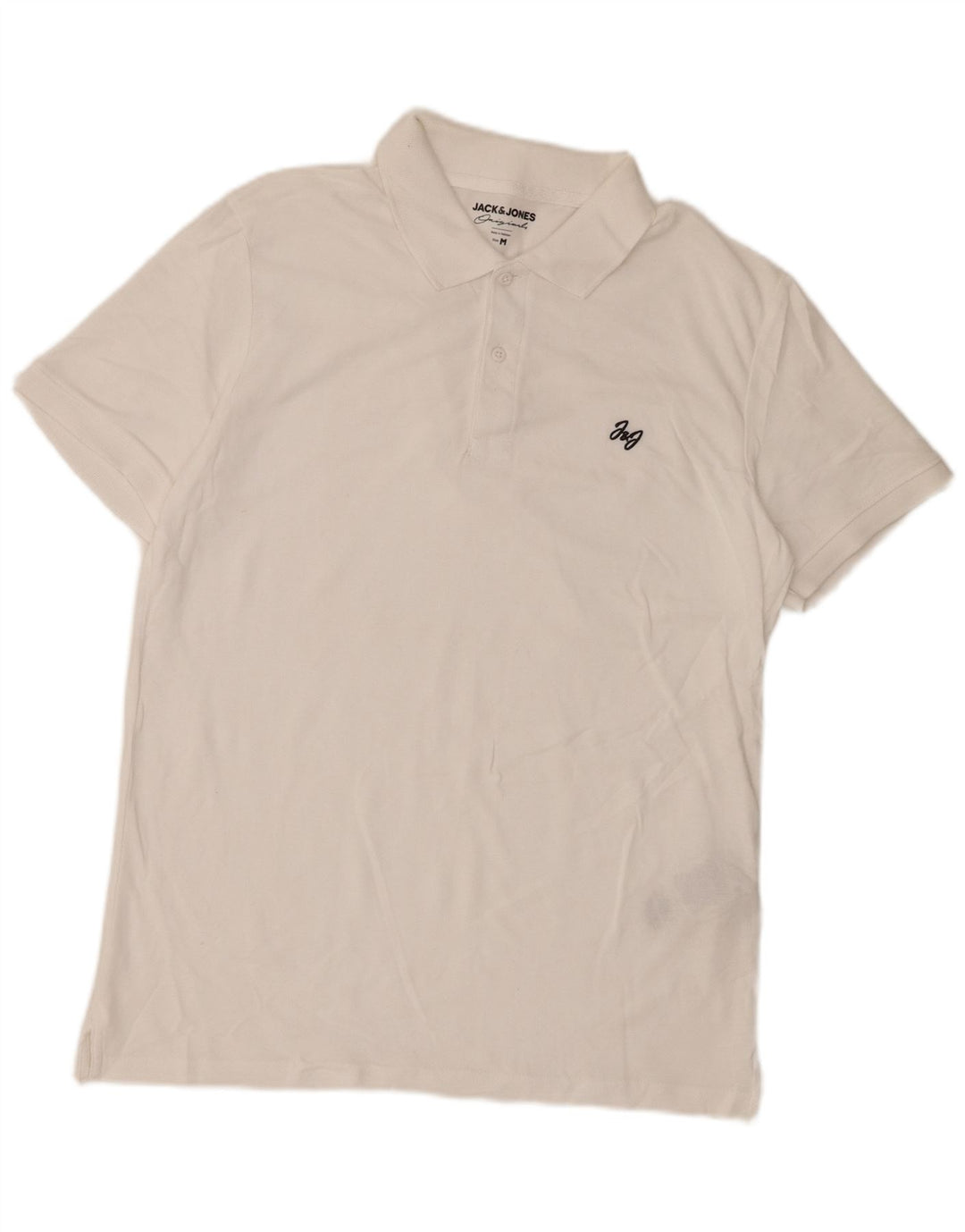 Ανδρικό πουκάμισο πόλο JACK & JONES, μεσαίο λευκό βαμβακερό