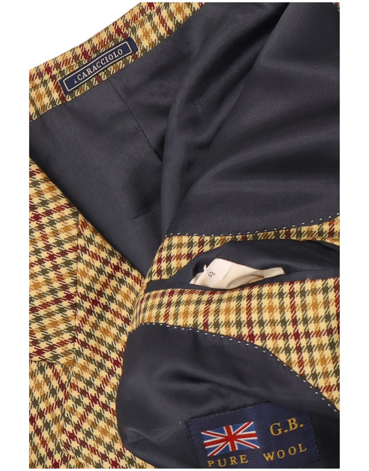 Caracciolo Ανδρικό σακάκι σακάκι με 2 κουμπιά IT 52 XL Καφέ Houndstooth