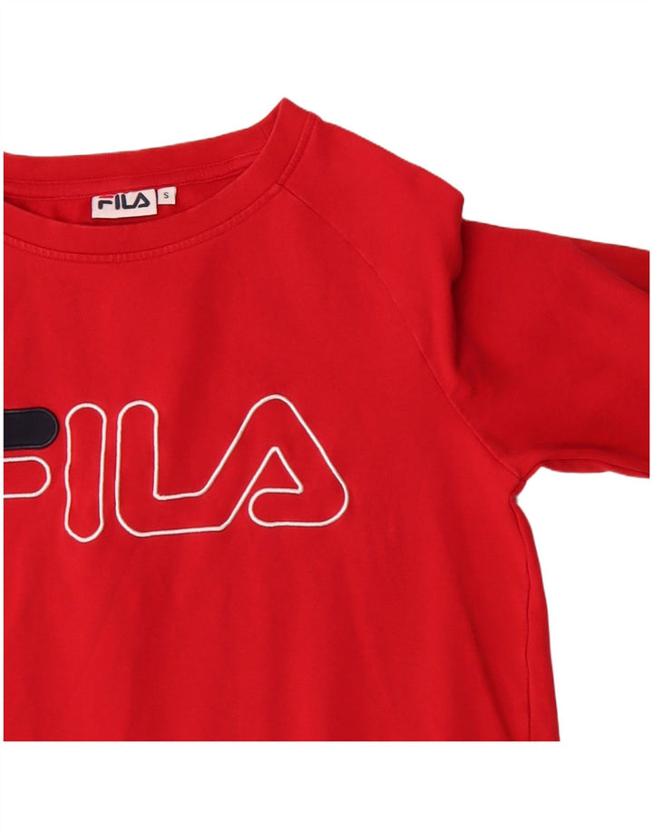 Fila Γυναικείο Φούτερ γραφικό Jumper UK 10 Small Red Cotton