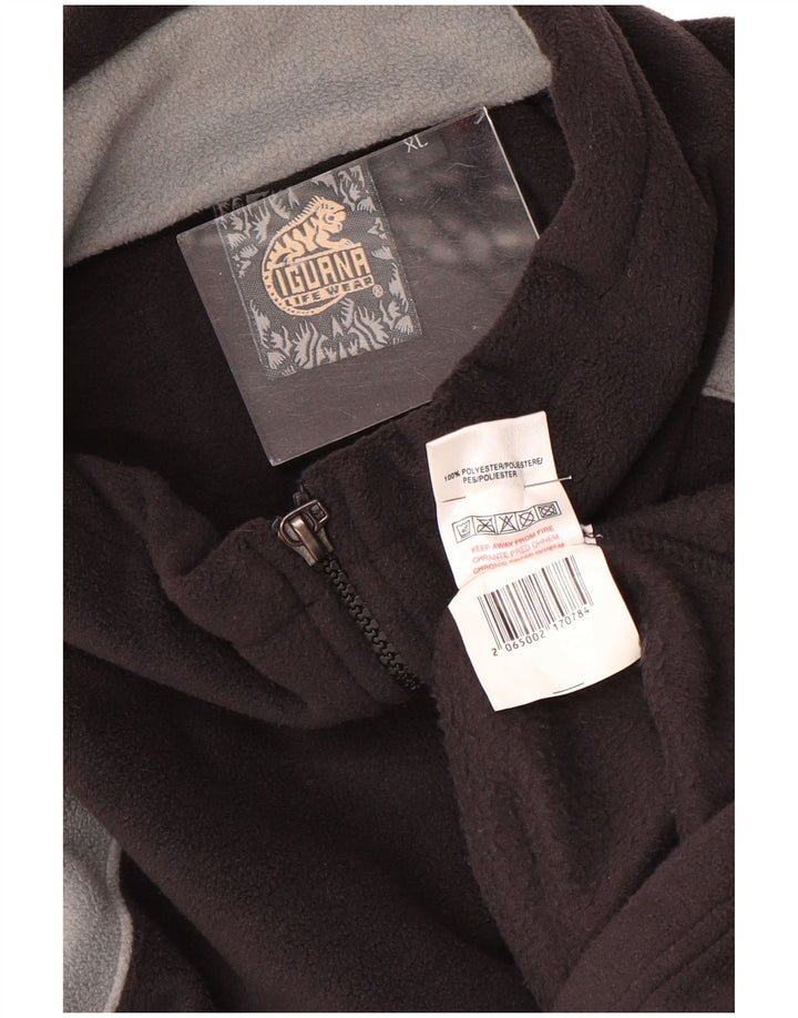 IGUANA Ανδρικό φερμουάρ Fleece Jumper XL Μαύρο Colourblock Πολυεστέρας