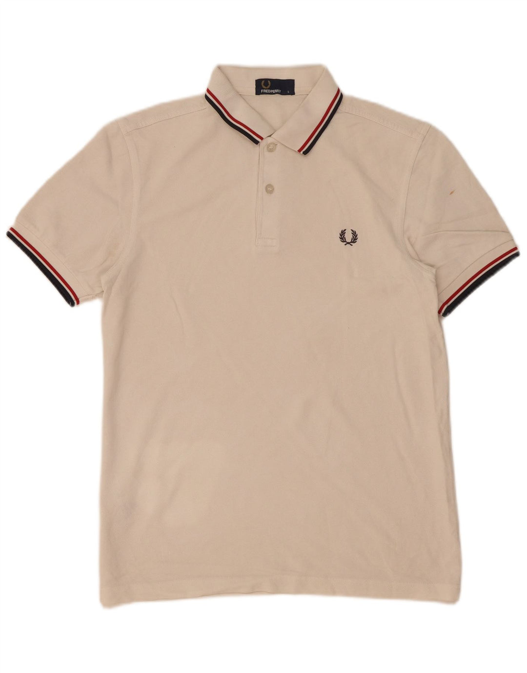 Fred Perry Ανδρικό μπλουζάκι πόλο, μικρό λευκό βαμβακερό ριγέ