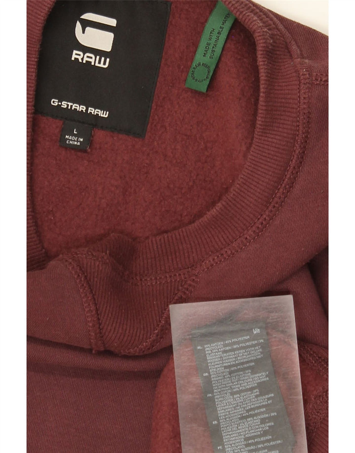 Ανδρικό φούτερ G-Star Jumper από βαμβακερό μπορντό μεγάλο
