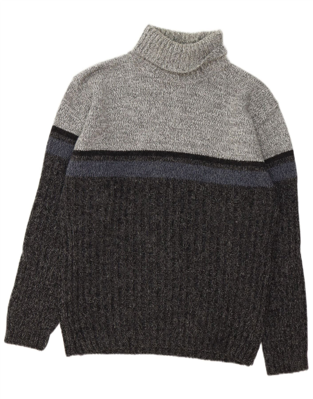 C&A Ανδρικό πουλόβερ Canda Roll Neck Jumper Μεγάλο Γκρι Colourblock