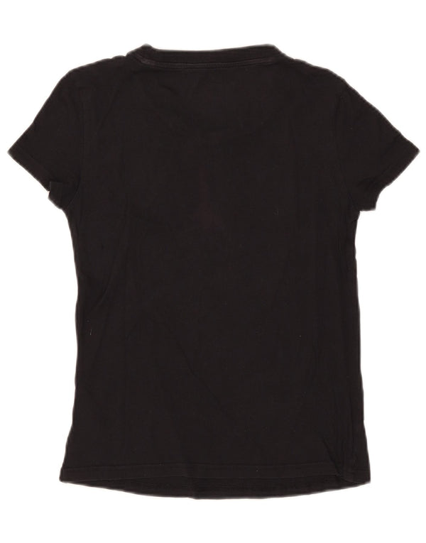 Γυναικείο γραφικό μπλουζάκι Adidas Crop Top UK 4/6 XS Μαύρο βαμβακερό