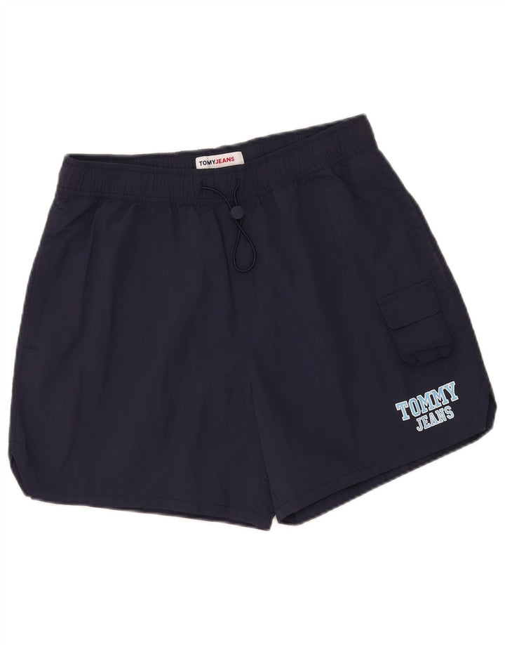 Γραφικό ανδρικό σορτς κολύμβησης Tommy Hilfiger Μικρό Navy Blue Polyamide
