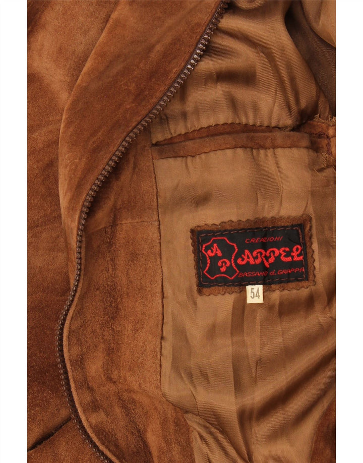 Vintage Ανδρικό Suede Bomber Jacket IT 54 2XL Beige