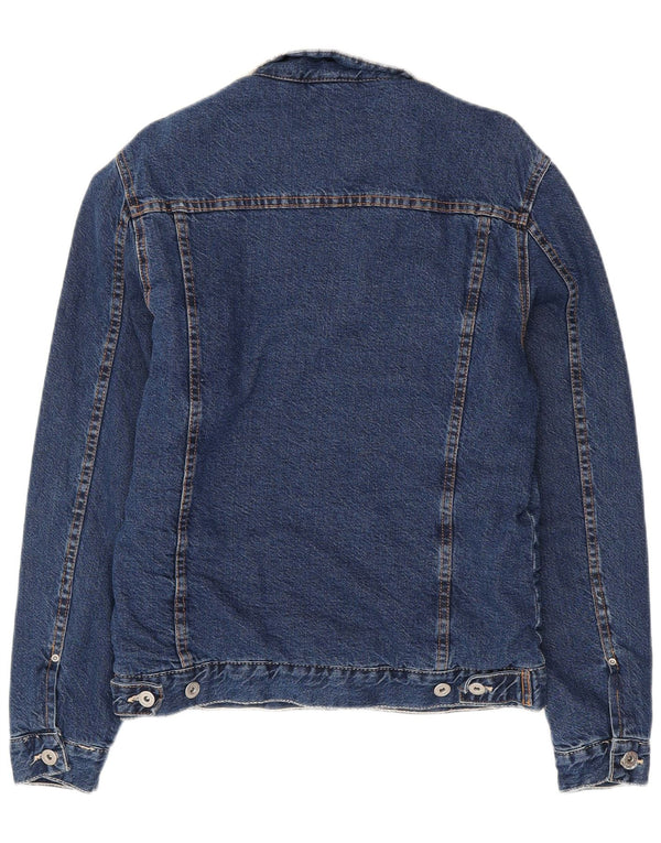 Ανδρικό τζιν μπουφάν ZARA Sherpa UK 40 Large Navy Blue Cotton