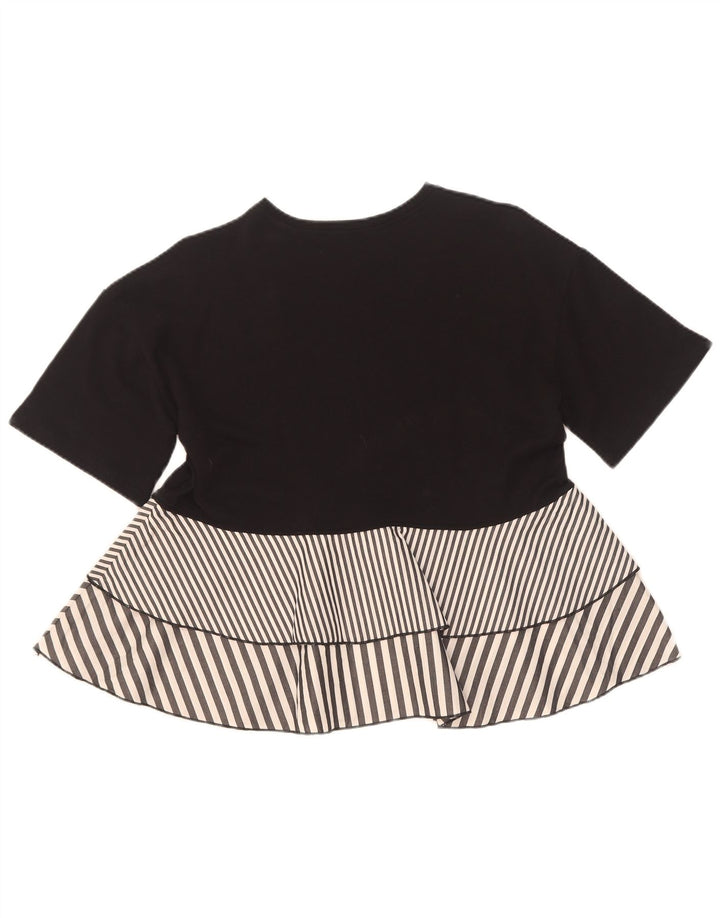 Zara Γυναικεία Μπλούζα Τοπ UK 10 Small Black ριγέ