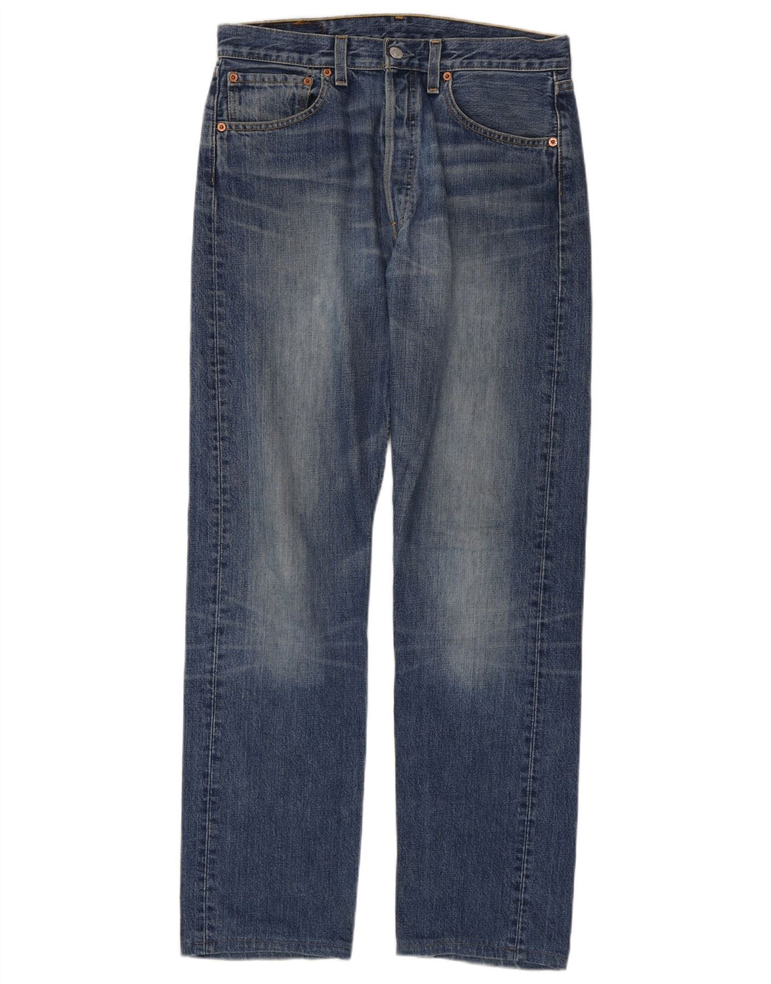Levi's Mens 501 Straight Jeans W32 L34 Μπλε Βαμβακερό