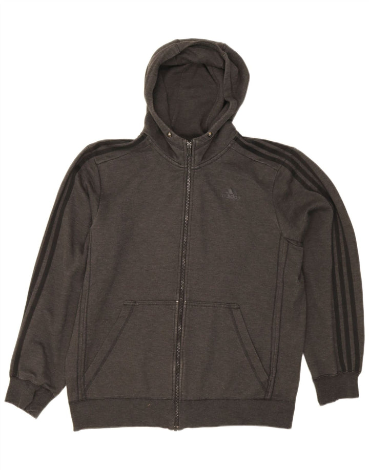 Ανδρικό πουλόβερ με κουκούλα με φερμουάρ Adidas Climalite Μεγάλο γκρι πολυεστέρα