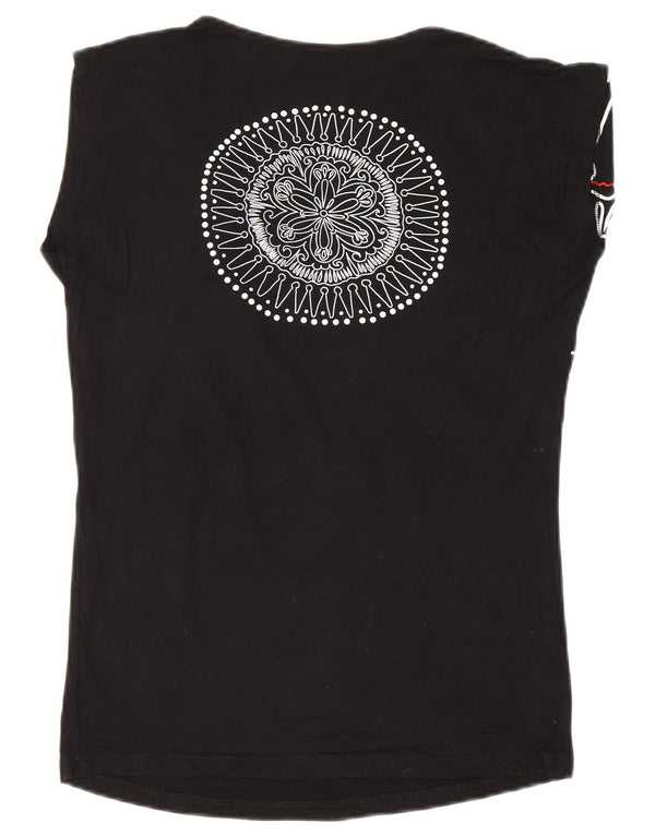 Γυναικείο γραφικό T-Shirt Desigual Top UK 12 Medium Black Paisley