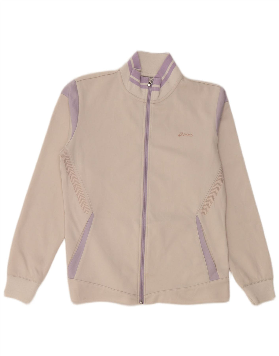 Γυναικεία αθλητική φόρμα ASICS Top Jacket UK 14 Medium White Colourblock