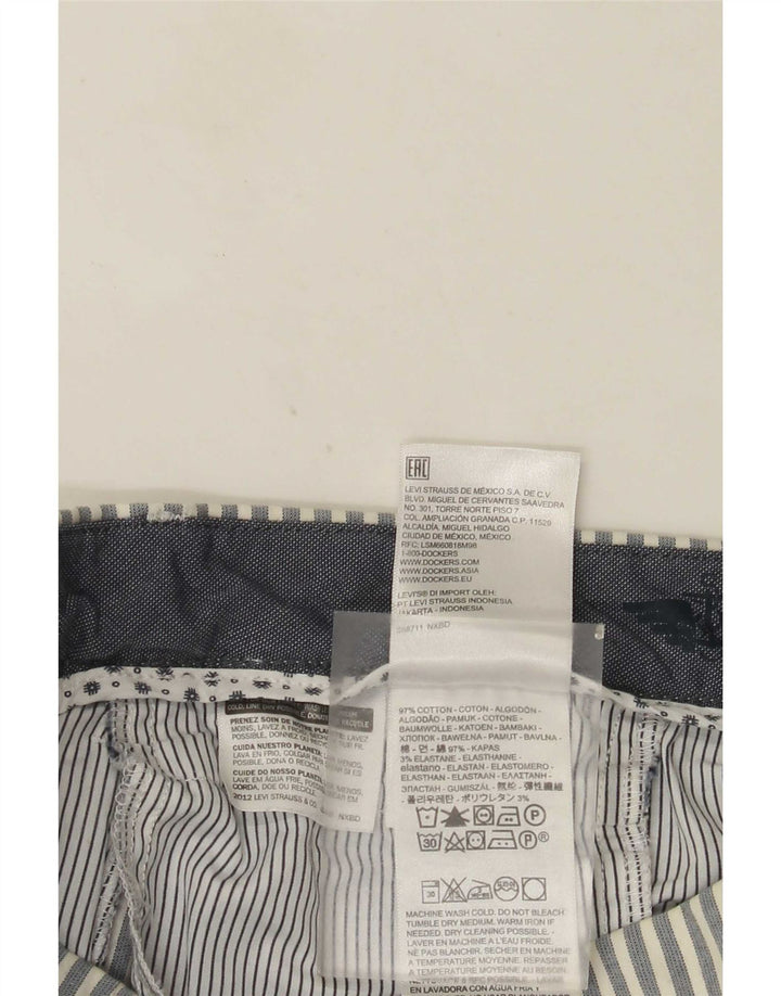 Ανδρικό σορτς Chino Dockers W32 Μεγάλο γκρι ριγέ βαμβακερό