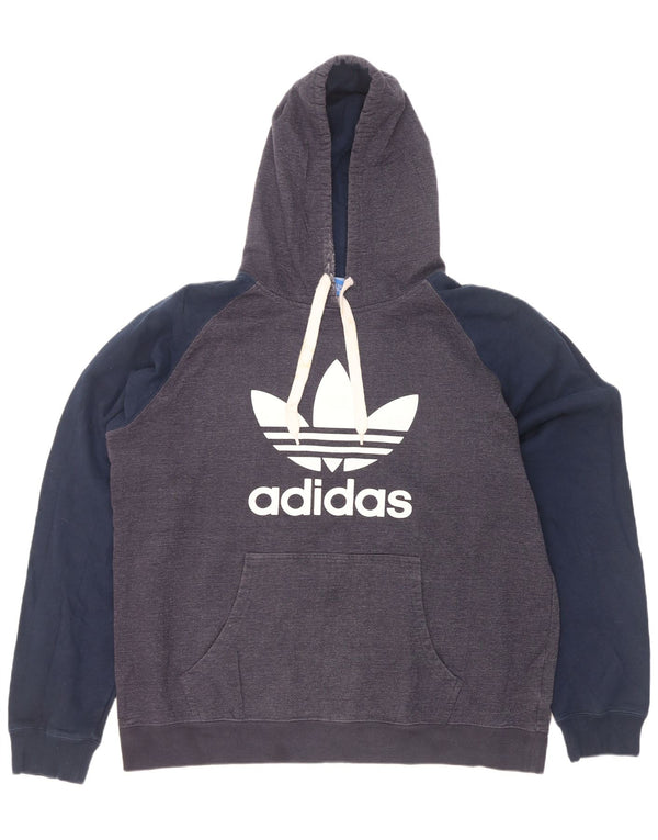 Ανδρικό γραφικό κουκούλα Adidas 2XL Γκρι βαμβακερό χρώμα