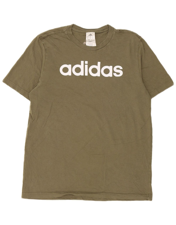 Ανδρικό γραφικό T-Shirt Adidas Top Medium Khaki Cotton